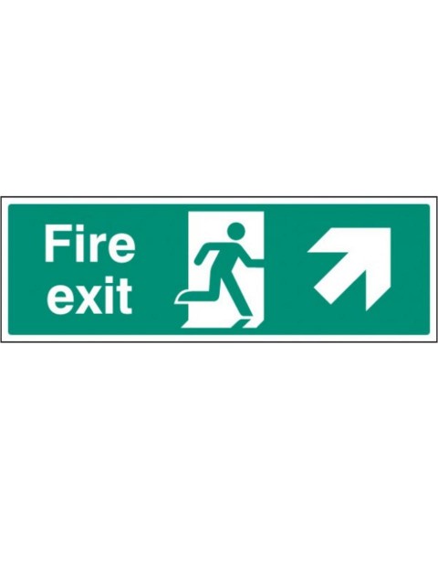 Fire Exit Up and Right Rigid Plastic - 3 sizes 